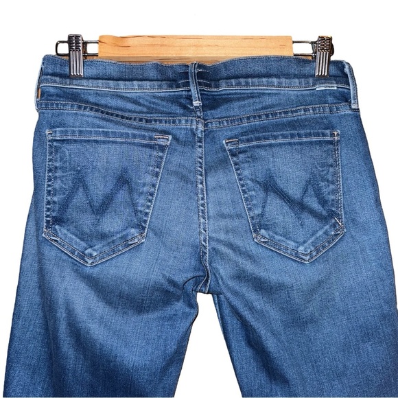 MOTHER The Vamp Spiked Heels to Tractor Wheels Skinny Ankle Jeans Blue Size 27 - Picture 7 of 15